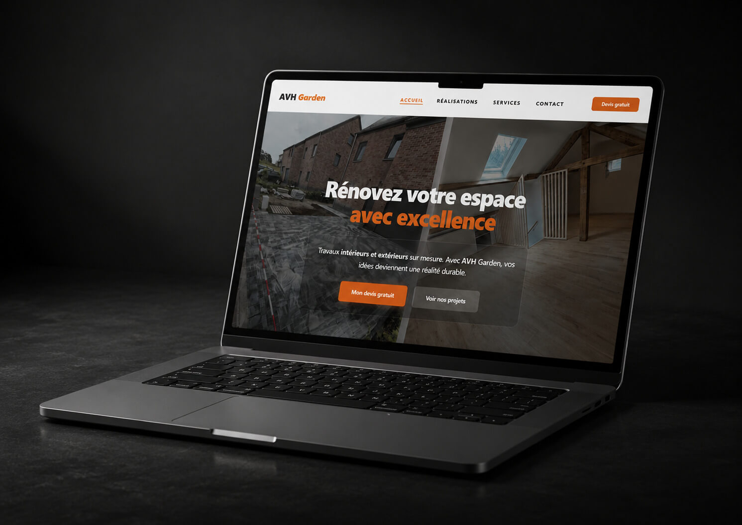 Mockup du projet AVH Garden